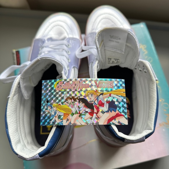 Vans x Sailor Moon Sk8-Hi Stacked satin platform high tops, NEW Sz W8 - Picture 5 of 9